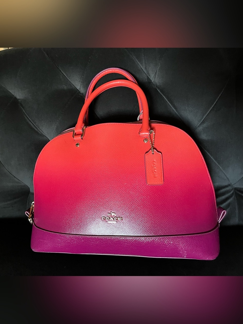 Coach Ombre Red-Pink Dome Satchel
